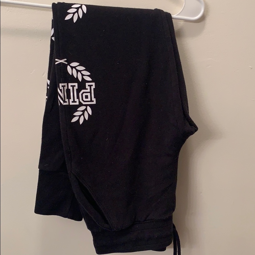 Pink Victoria secret black jogger pants size XS